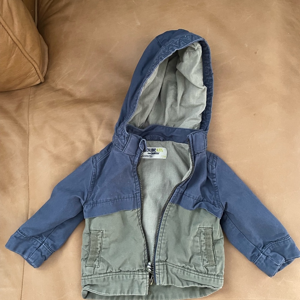 OshKosh B'gosh Blue and Green Hooded Raincoat